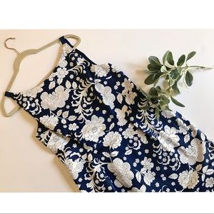NWT Boden Blue & White Floral Midi Dress